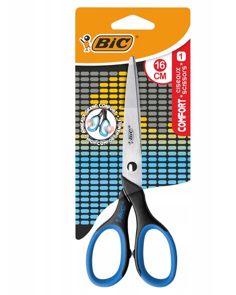 Bez Marki ILGIENĖS tradicinės POPIERIAUS ŽIRKLĖS vidutinės 16 cm BIC MOKYKLINĖS REIKMENYS