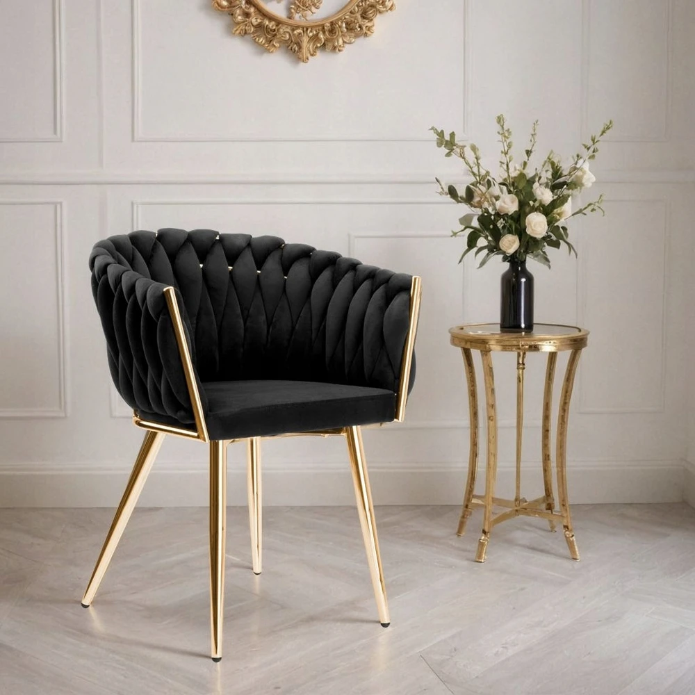 Bez Marki IMPERIA fotelis svetainei, juodas veliūras, GLAMOUR LOFT, 1 vnt.