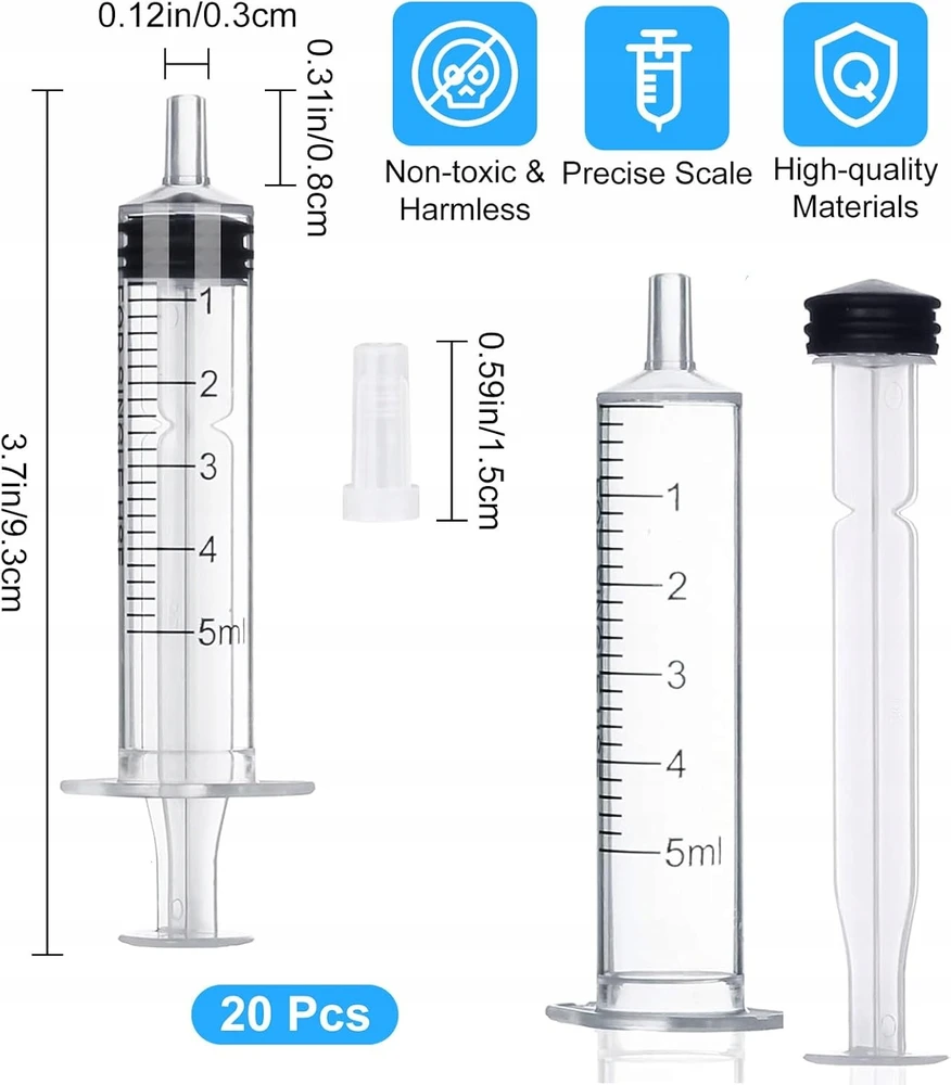 Bez Marki INDIVIDUALUS 5ML 20Vnt. PLASTIKINIS DOZAVIMAS KELIAS VALYMAS