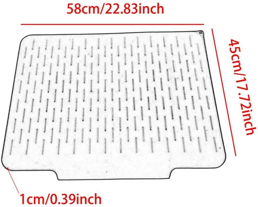 Bez Marki Indų džiovinimo kilimėlis Countertop Easy Clean Counter 22,8"x17,7" juodas lašinamasis kilimėlis