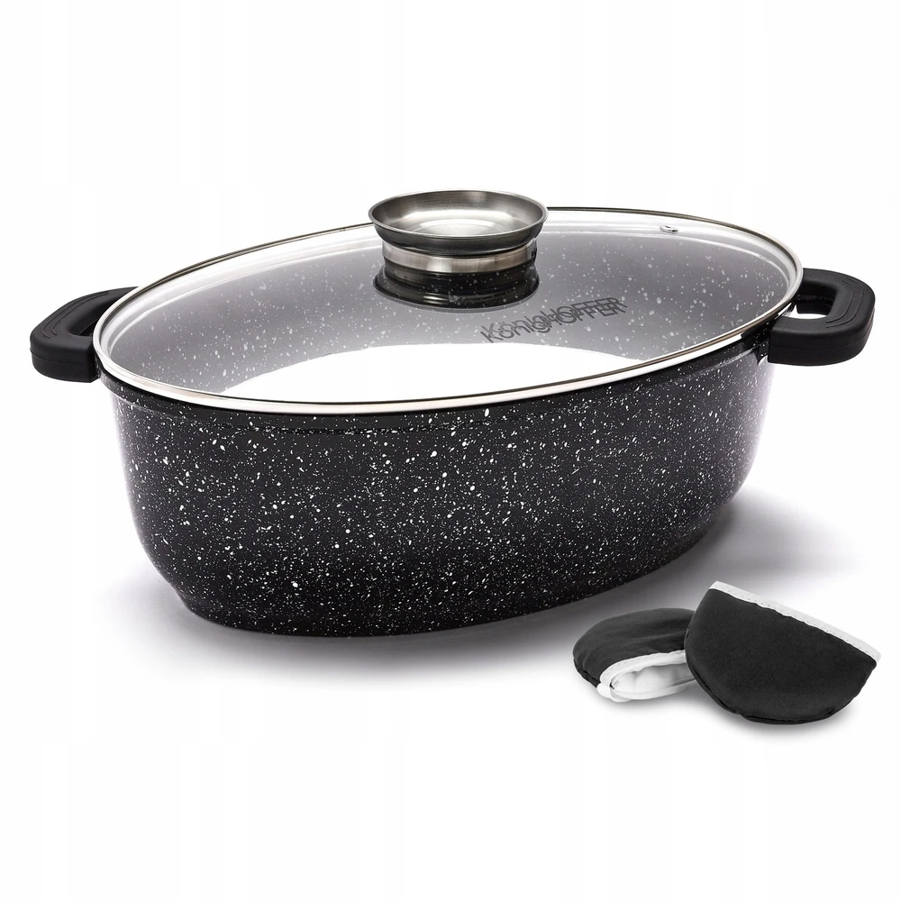 Bez Marki INDUKCINĖ keptuvė ORKAITĖI su kvapiąja priemone, OVAL Konighoffer Pollo 8 l