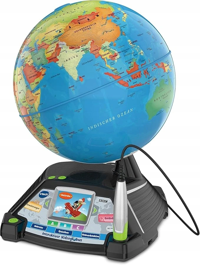 Bez Marki INTERAKTYWNY GLOBUS EDUKACYJNY VTECH NIEMIECKI DUŻY Z PIÓREM DŁUGOPISEM