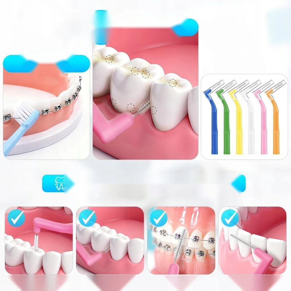 Bez Marki INTERGIVAL ŠEPEČIAI 60 Vnt. DENTAL 6 DYDŽIŲ KAMPINĖTA RANKENA