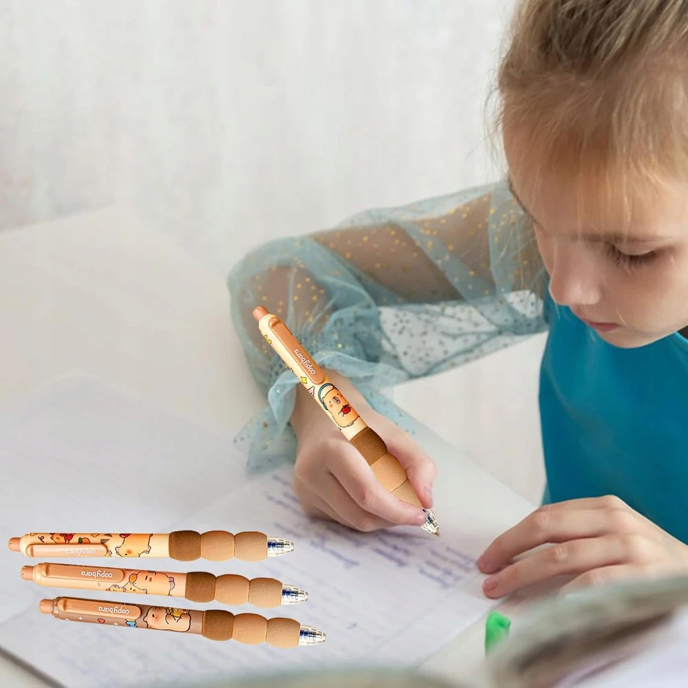 Bez Marki Ištrinami geliniai rašikliai su kapibara, 4 vnt. rinkinys