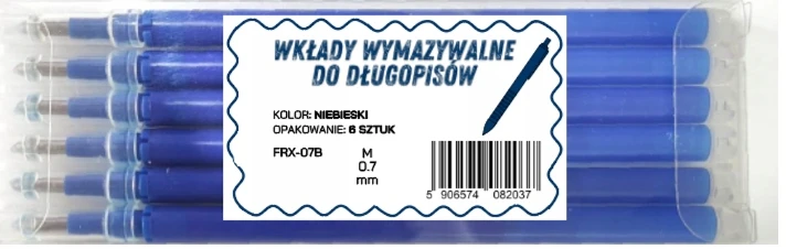 Bez Marki Ištrinami mėlyni rašiklio papildymai, 0.7mm, 24 vnt.