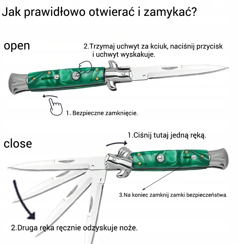 Bez Marki Itališkas taktinis peilis, perjungimo peilis, išlikimo sulankstomas peilis 22 cm