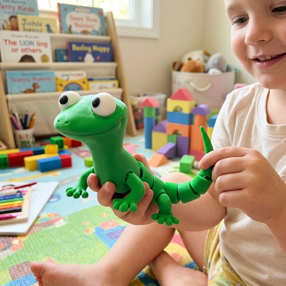 Bez Marki JASZCZURKA TOM HOPPERS 3D RUCHOMA FIGURKA MEM LIZARD GADŻET PREZENT ZABAWKA