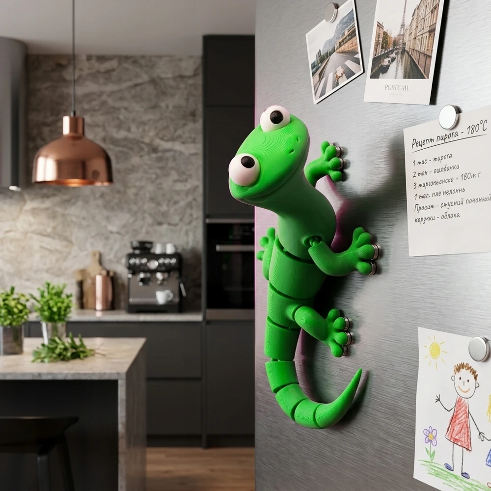 Bez Marki JASZCZURKA TOM HOPPERS 3D RUCHOMA FIGURKA MEM LIZARD GADŻET PREZENT ZABAWKA