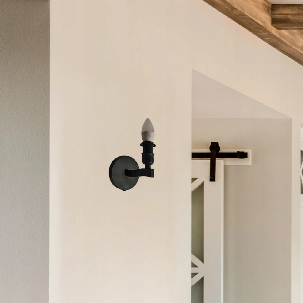 Bez Marki Juodas metalinis sieninis šviestuvas loft stiliaus, E27
