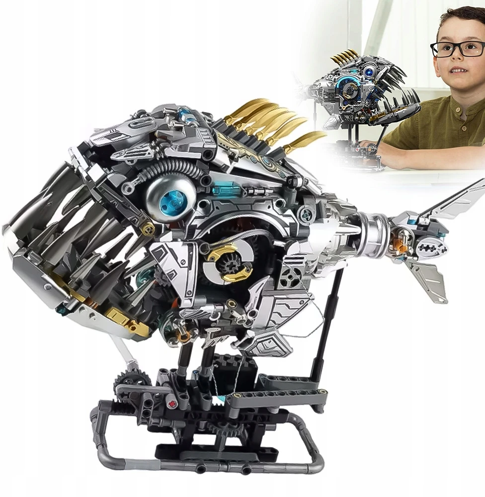 Bez Marki Kaladėlės KONSTRUKCYJNE MECHANICZNA RYBY 1085 EL DLA DZIECI OD 12 LAT