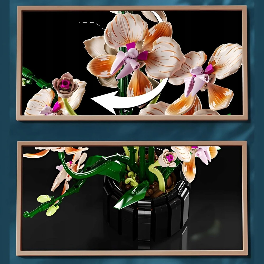 Bez Marki Kaladėlės STORCZYK ORCHIDEA LOGO KWIATY OZDOBA KONSTRUKCYJNE 886 DUŻY Rinkinys