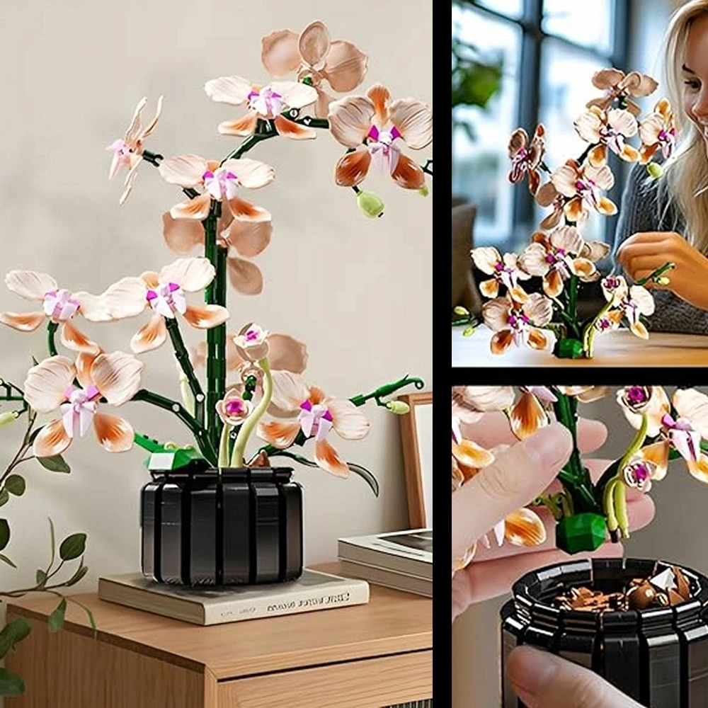 Bez Marki Kaladėlės STORCZYK ORCHIDEA LOGO KWIATY OZDOBA KONSTRUKCYJNE 886 DUŻY Rinkinys