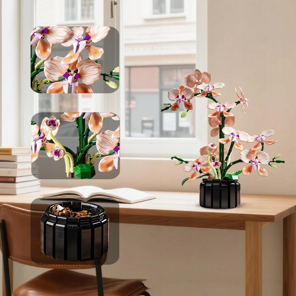 Bez Marki Kaladėlės STORCZYK ORCHIDEA LOGO KWIATY OZDOBA KONSTRUKCYJNE 886 DUŻY Rinkinys