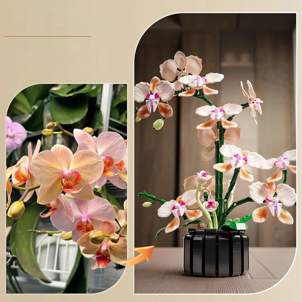 Bez Marki Kaladėlės STORCZYK ORCHIDEA LOGO KWIATY OZDOBA KONSTRUKCYJNE 886 DUŻY Rinkinys