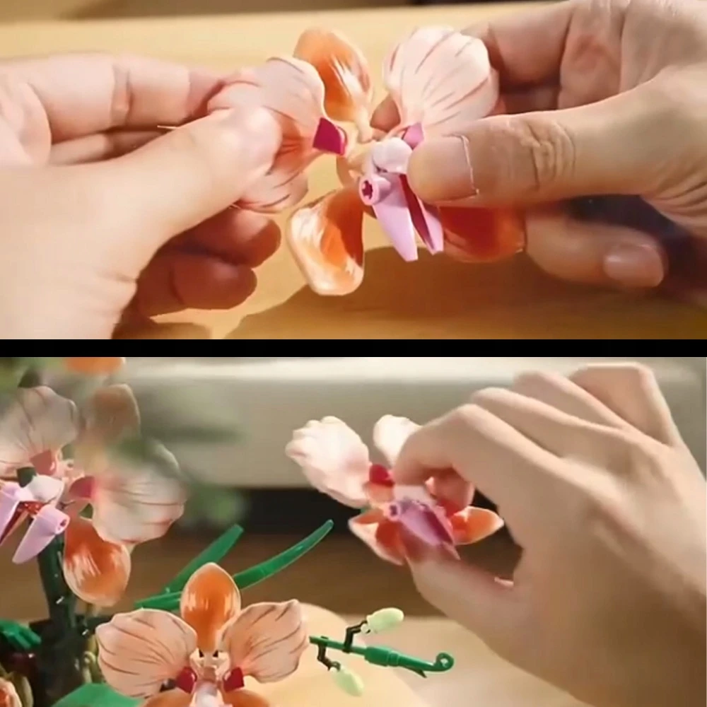 Bez Marki Kaladėlės STORCZYK ORCHIDEA LOGO KWIATY OZDOBA KONSTRUKCYJNE 886 DUŻY Rinkinys