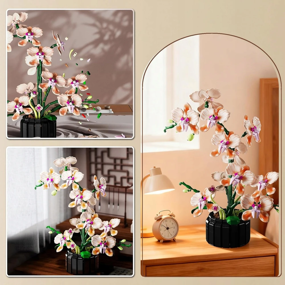 Bez Marki Kaladėlės STORCZYK ORCHIDEA LOGO KWIATY OZDOBA KONSTRUKCYJNE 886 DUŻY Rinkinys