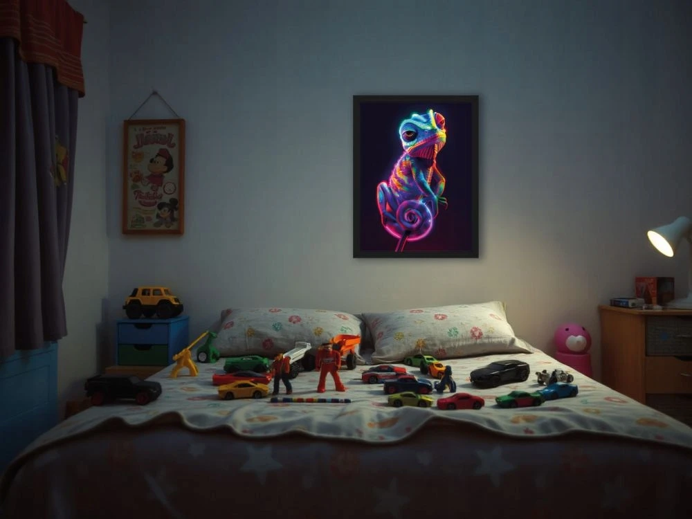 Bez Marki Kameleon. Neonowi Przyjaciele - Podświetlany obraz led Lightvibes