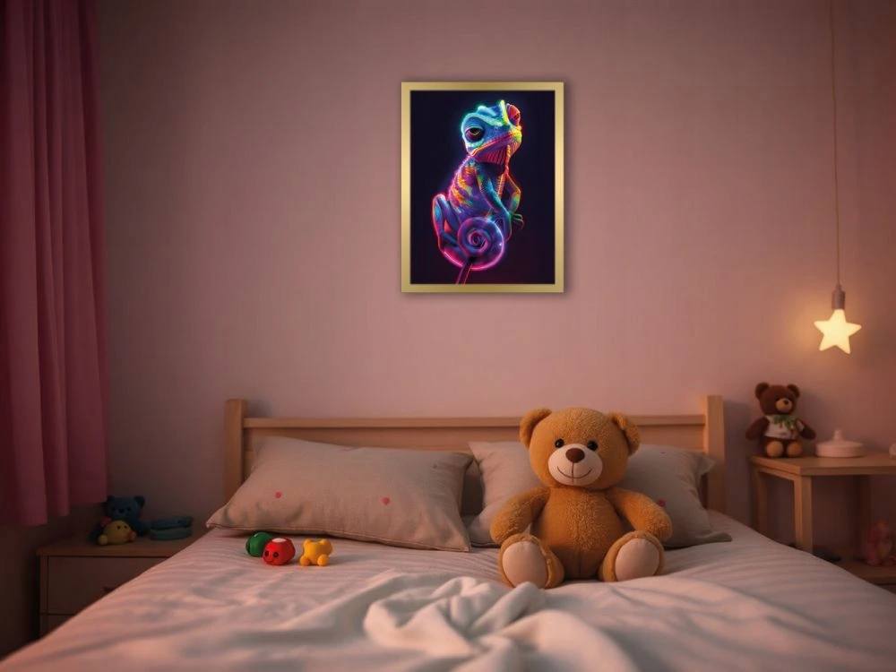 Bez Marki Kameleon. Neonowi Przyjaciele - Podświetlany obraz led Lightvibes