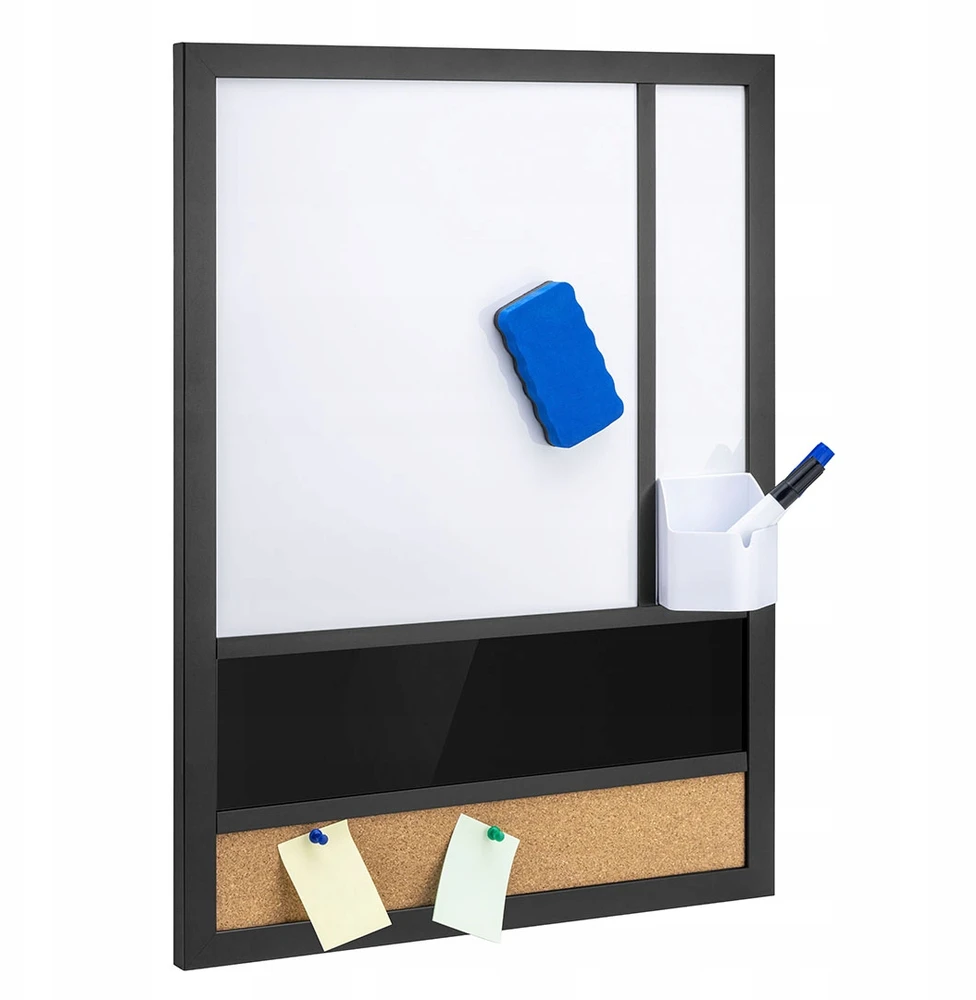 Spacetronik Bez Marki Kamštinė sieninė lenta 45x60 MAGNETINĖ DRY-ERASE + rašiklio laikiklis
