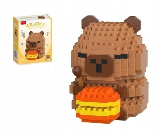 Bez Marki Kapibaros blokeliai su mėsainiu 360 vnt. CAPYBARA statybiniai blokeliai