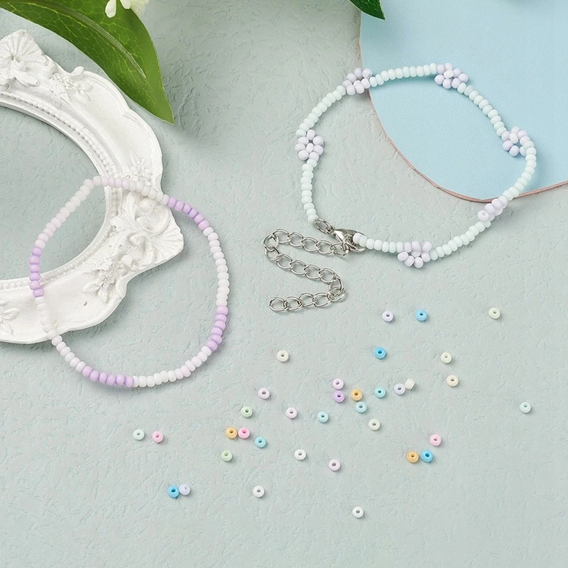 Bez Marki Karoliukų Rinkinys Apyrankėms Su Raidėmis, Pasteliniai Atspalviai, Diy