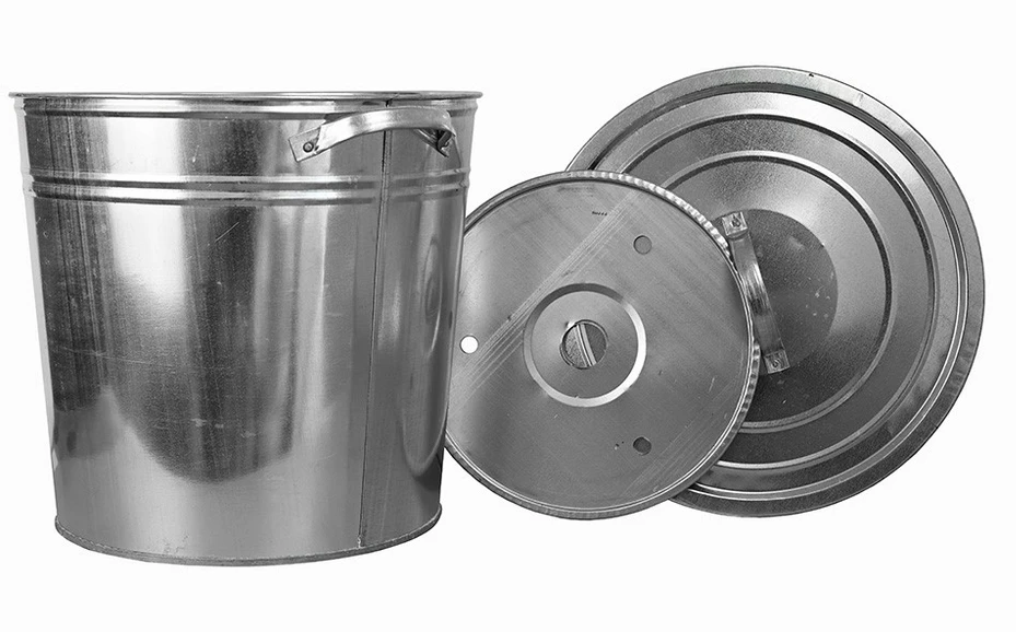 Bez Marki KATILAS, CINKUOTAS METALINIS PUODAS, 32L, Dangtis + Įdėklas
