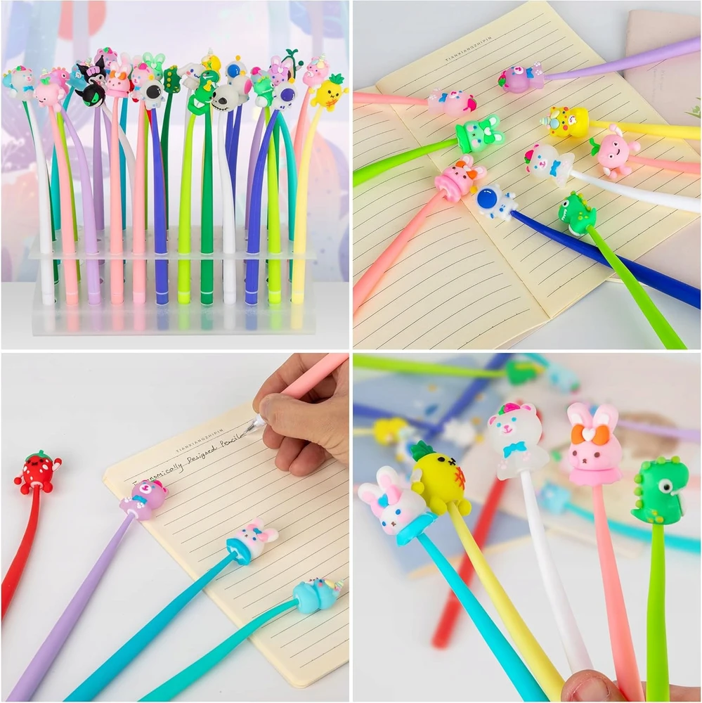 Bez Marki KAWAII SILIKONINIAI RAŠYKLAI SU GYVŪNAIS 30 Vnt