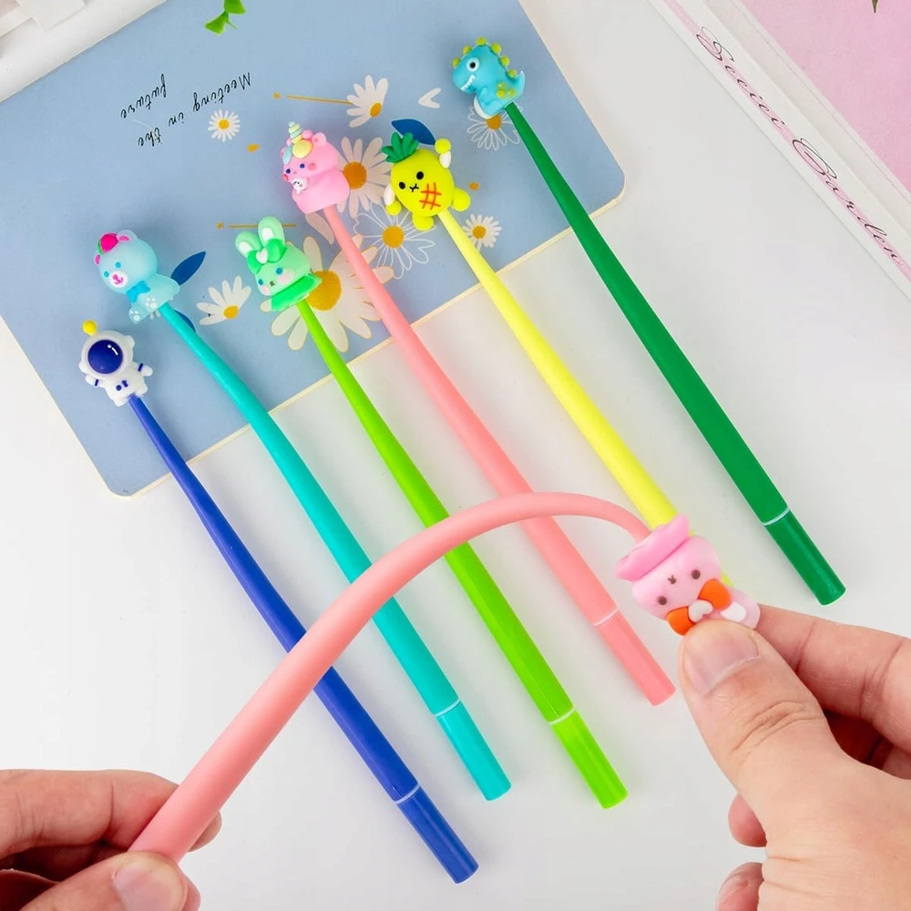 Bez Marki KAWAII SILIKONINIAI RAŠYKLAI SU GYVŪNAIS 30 Vnt