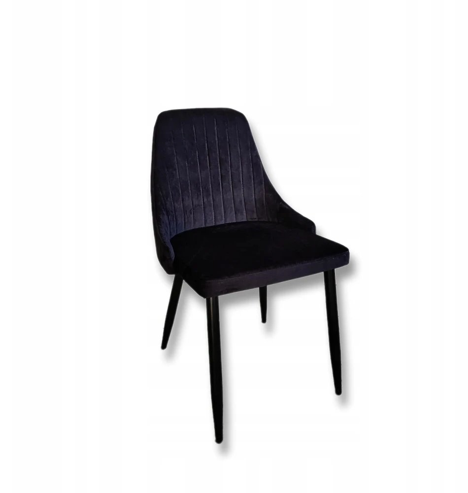 Bez Marki KĖDĖ MEGAN valgomajam, svetainei, tualetinis staliukas, Juodas VELOUR velvetas, patogi
