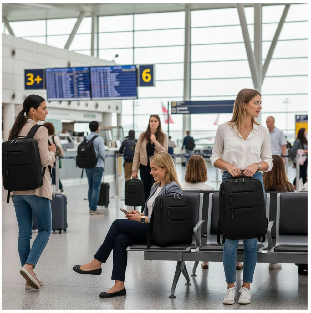 Bez Marki Kelioninė kuprinė lėktuvui USB 40x30x14 Ryanair Wizzair turistinė kajutė