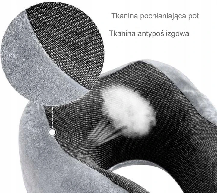 Bez Marki Kelioninė pagalvė su atminties putomis, kaklui, pilka