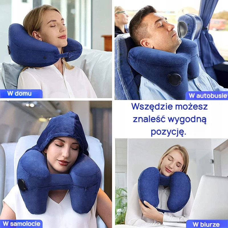 Bez Marki Kelioninė pagalvė su gobtuvu ir miego kauke