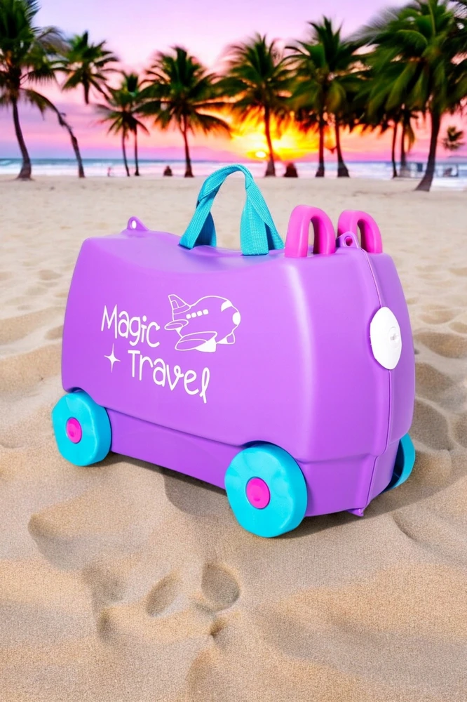 Bez Marki Kelioninis lagaminas vaikams su pasivažinėjimu MAGIC TRAVEL