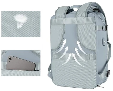 Bez Marki Kelioninis Rankinis Bagažas 40x20x25cm su Usb, Vandeniui Atsparus Mėlynas