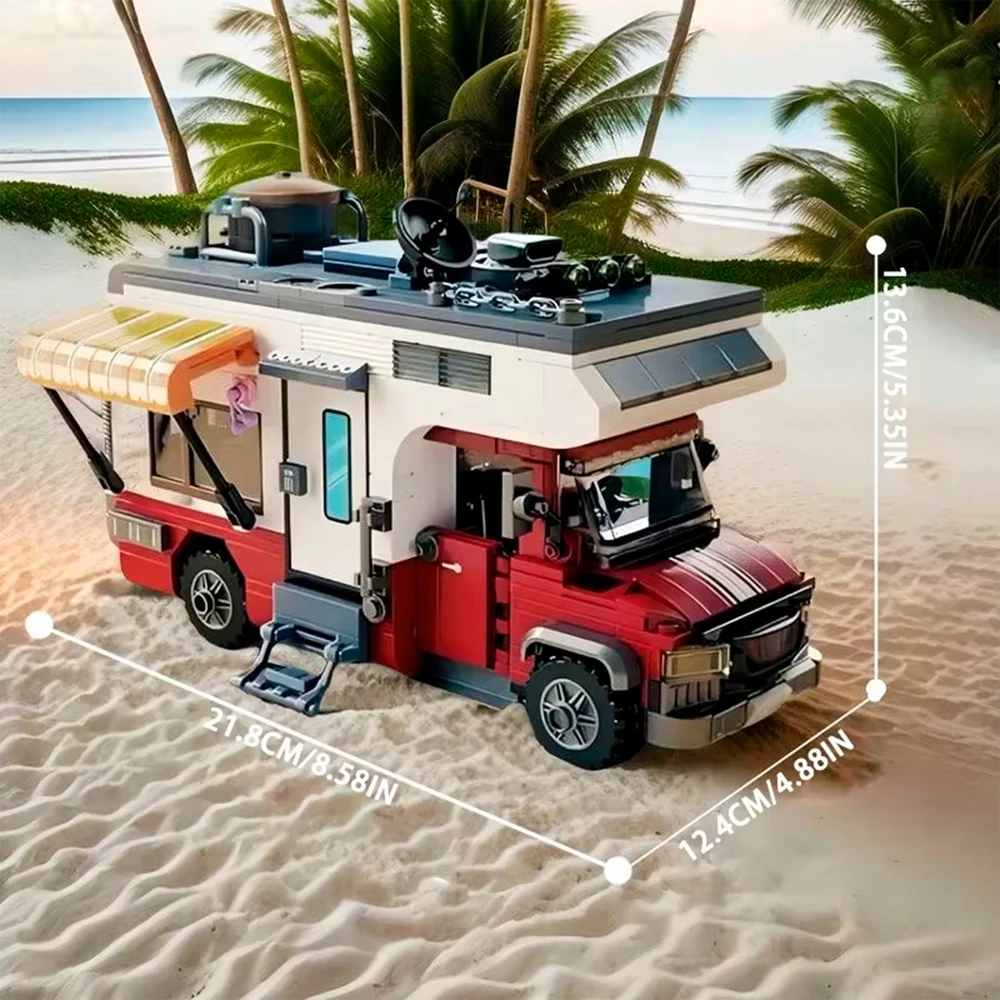 Bez Marki KEMPERIŲ STATYBINIAI BLOKAI 880 HOIDAY CAMPER CITY CREATOR VAIKŲ DIENA