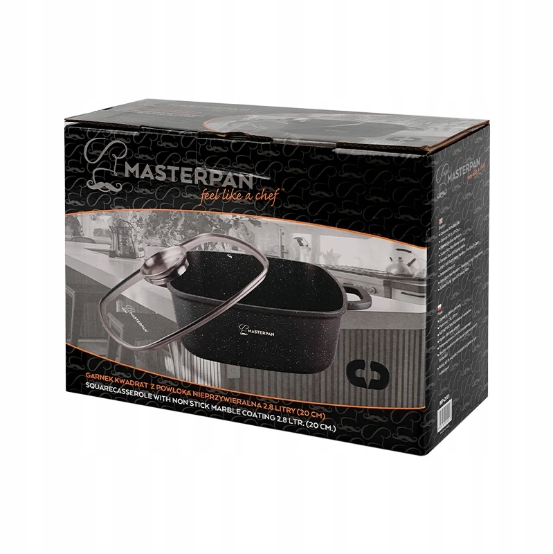 Bez Marki KEPOTINIS MARMULINIS PUODAS 2,8l 20cm INDUKCINIŲ DUJŲ MASTERPAN 2101 - 2026