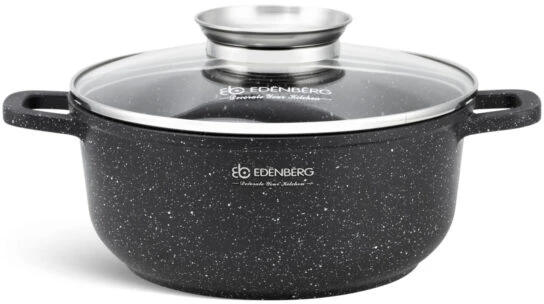 Bez Marki Keraminis-marmurinis puodas 2,3L 20 cm su indukcija suderinamu dangčiu
