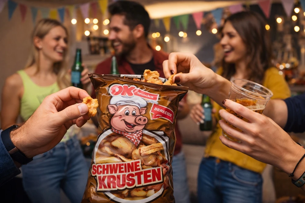 Bez Marki Keto Crisps BBQ kepsninės kiaulienos odelės 67% baltymų 100g iš Vokietijos