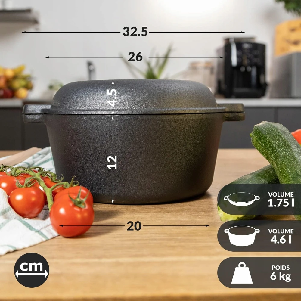 Bez Marki KETUS DUONOS PUODAS 26 CM KEPIMAS 4,6 L 2 viename KEPTUVĖS SU dangčiu