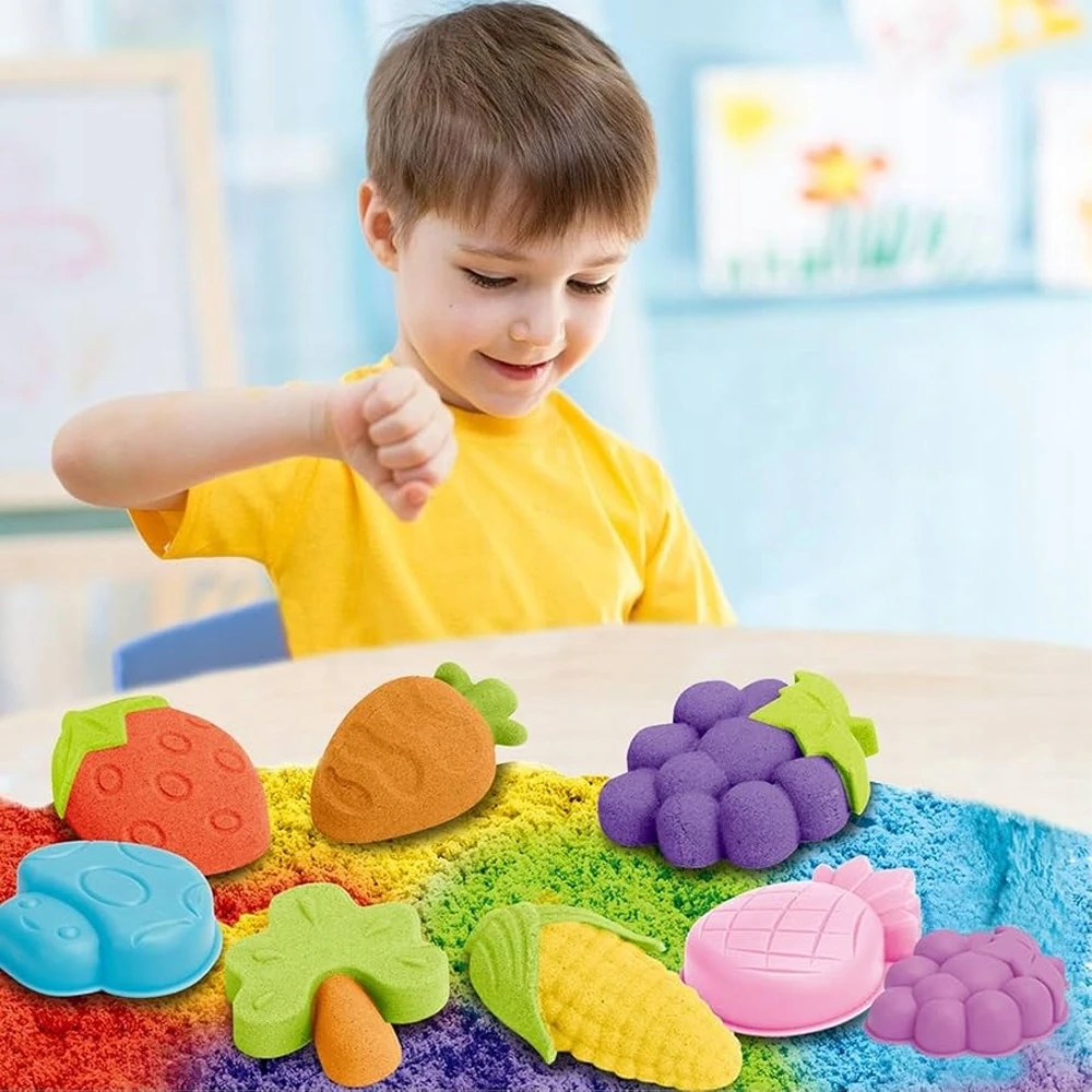 Bez Marki Kinetic Sand 500g Formelių rinkinys Vaisiai Daržovės Sensorinis smėlis