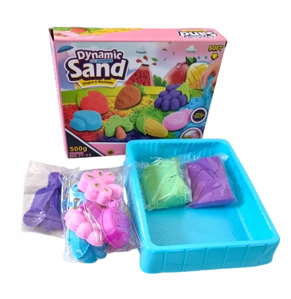 Bez Marki Kinetic Sand 500g Formelių rinkinys Vaisiai Daržovės Sensorinis smėlis