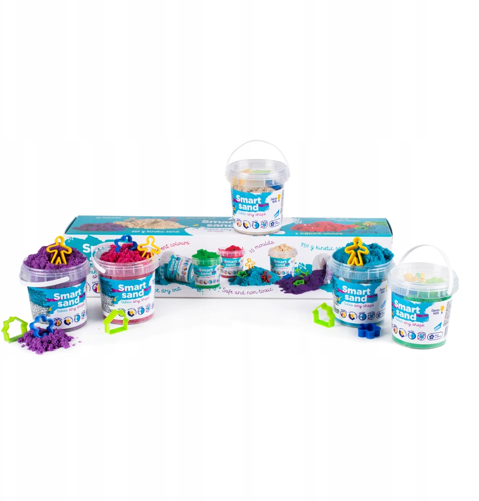 Bez Marki Kinetinio smėlio rinkinys 750 g GENIO KIDS + kinetinės smėlio formos
