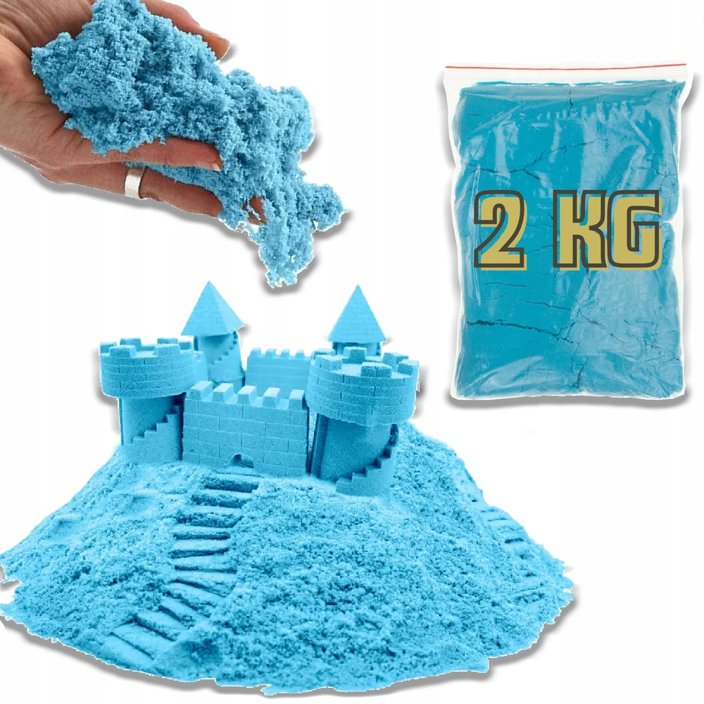 Bez Marki KINETINIS SMĖLIS 2kg MĖLYNAS MAGIŠKAS PLASTIKINIS SMĖLĖLIS