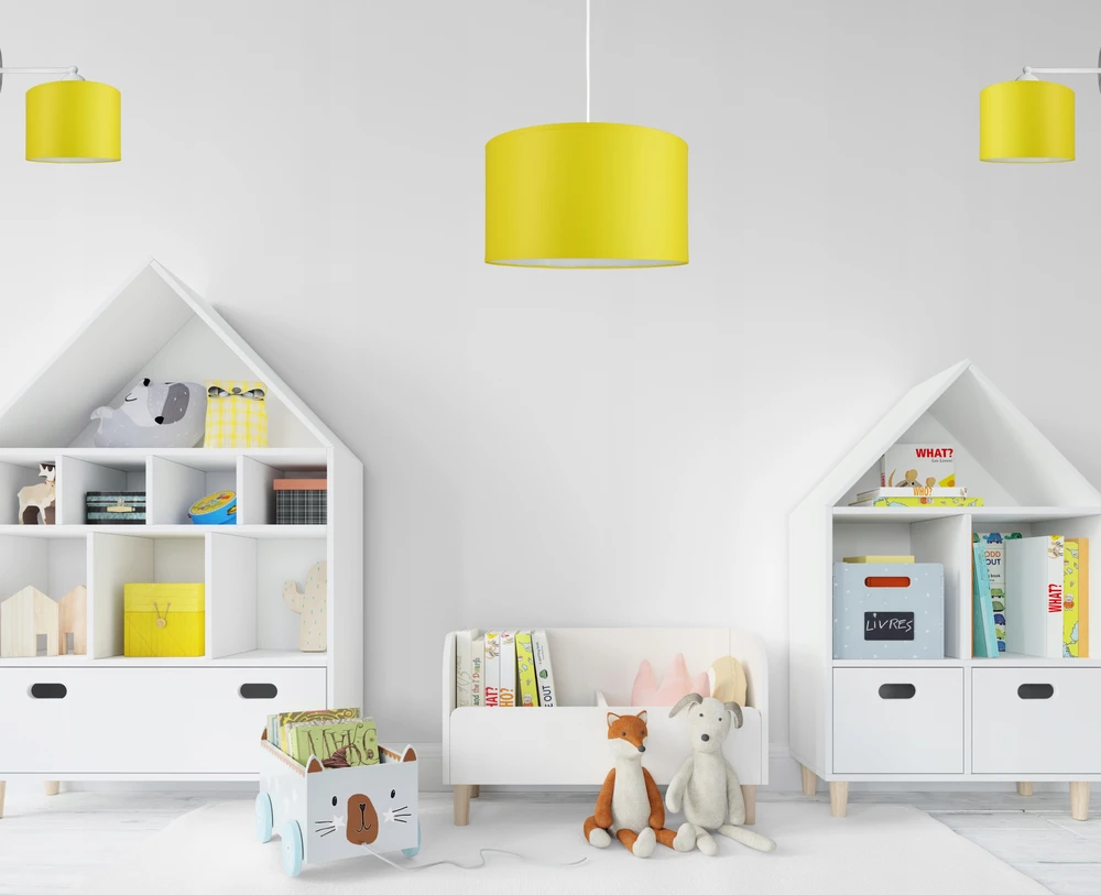 Bez Marki Kinkiet lampa ścienna vaikams nowoczesny abażur 20cm słoneczny geltona Led