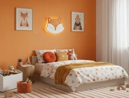Bez Marki Kinkiet Ścienny 230V Lampka Nocna LED DREWNIANA Lisek L Do Pokoju Dziecka
