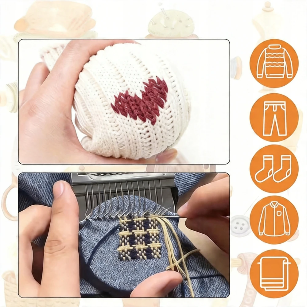Bez Marki Knit Patch Kit PatchMaker, Nešiojama Darning Lom pradedantiesiems, 14 kontaktų