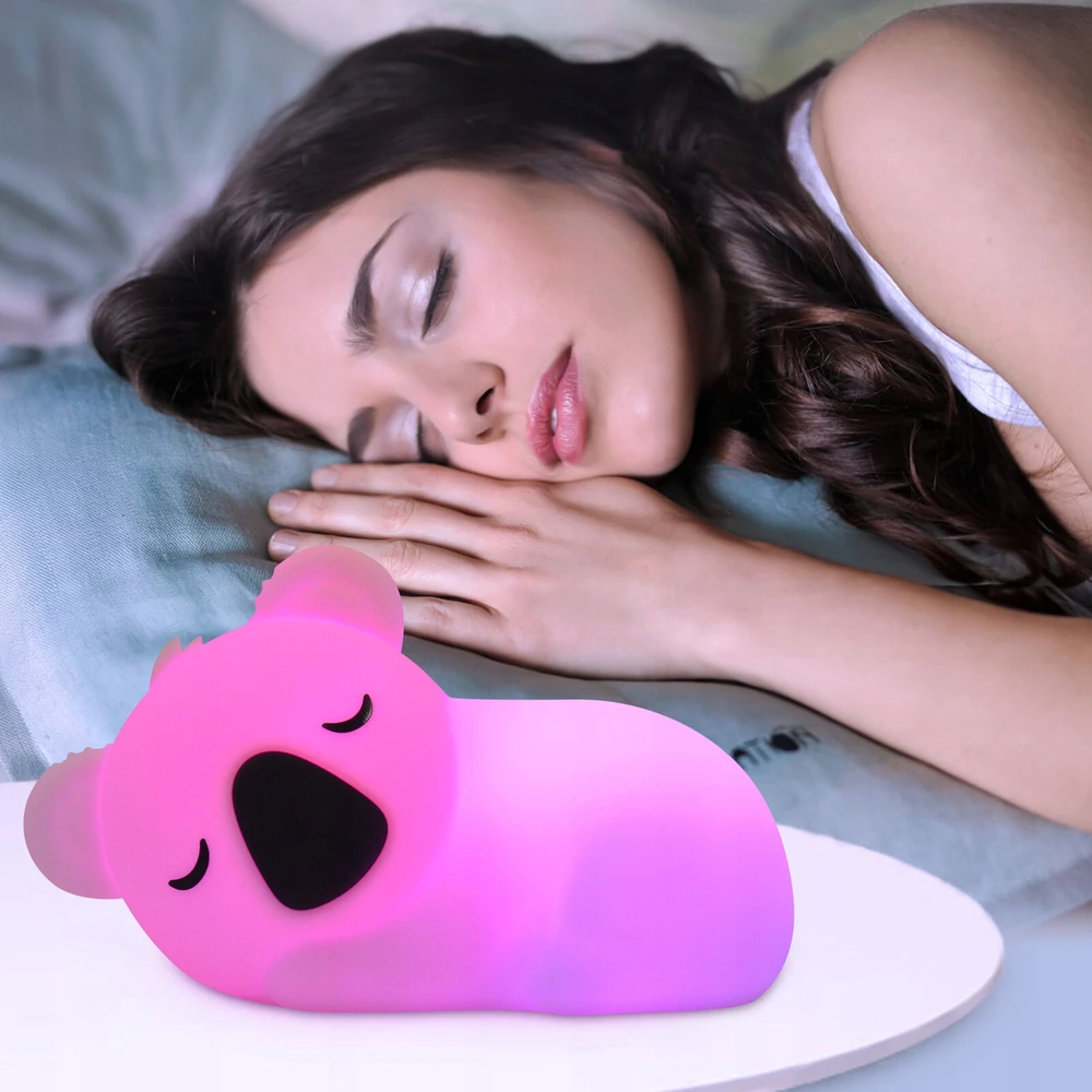 Bez Marki KOALA Naktinė lempa DLA DZIECI LED RGB SILIKONOWA akumuliatorius USB