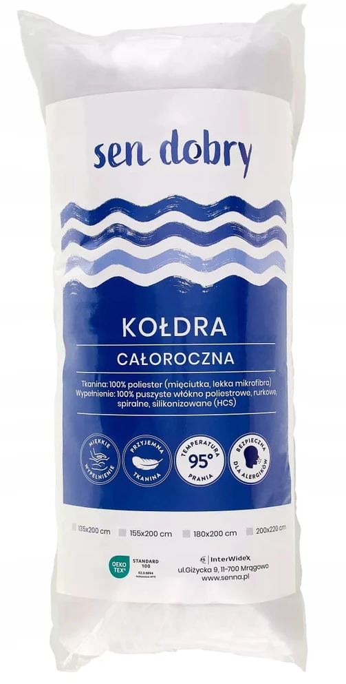 Bez Marki Kołdra antyalergiczna pikowana Sen Dobry 135x200 Inter Widex całoroczna