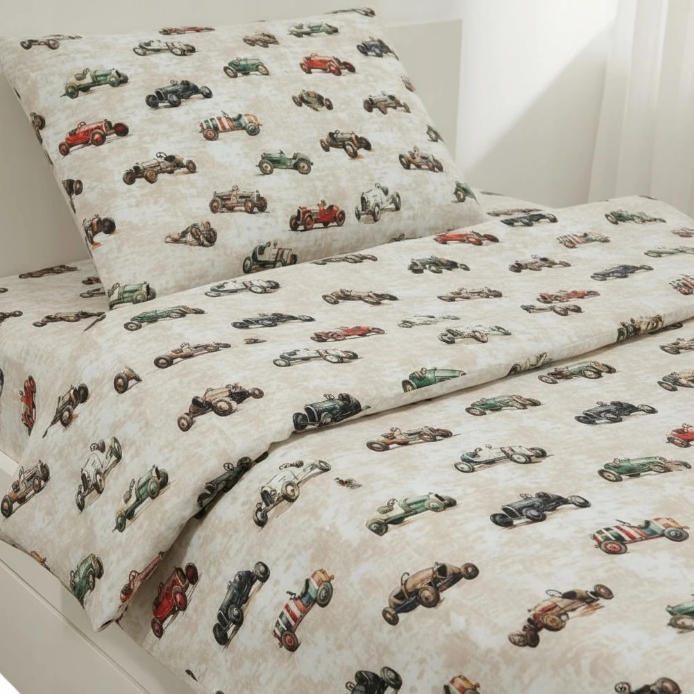 Bez Marki Kołdra dziecięca Bambusowa RETRO CARS [Rozmiar XL ( 150 X 200 CM )]