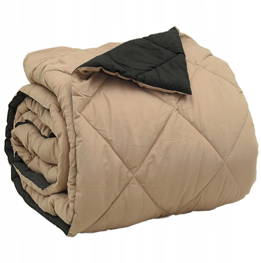 Bez Marki Pilna metų antklodė Juoda ir taupe 200 x 200 cm Mikropluoštas